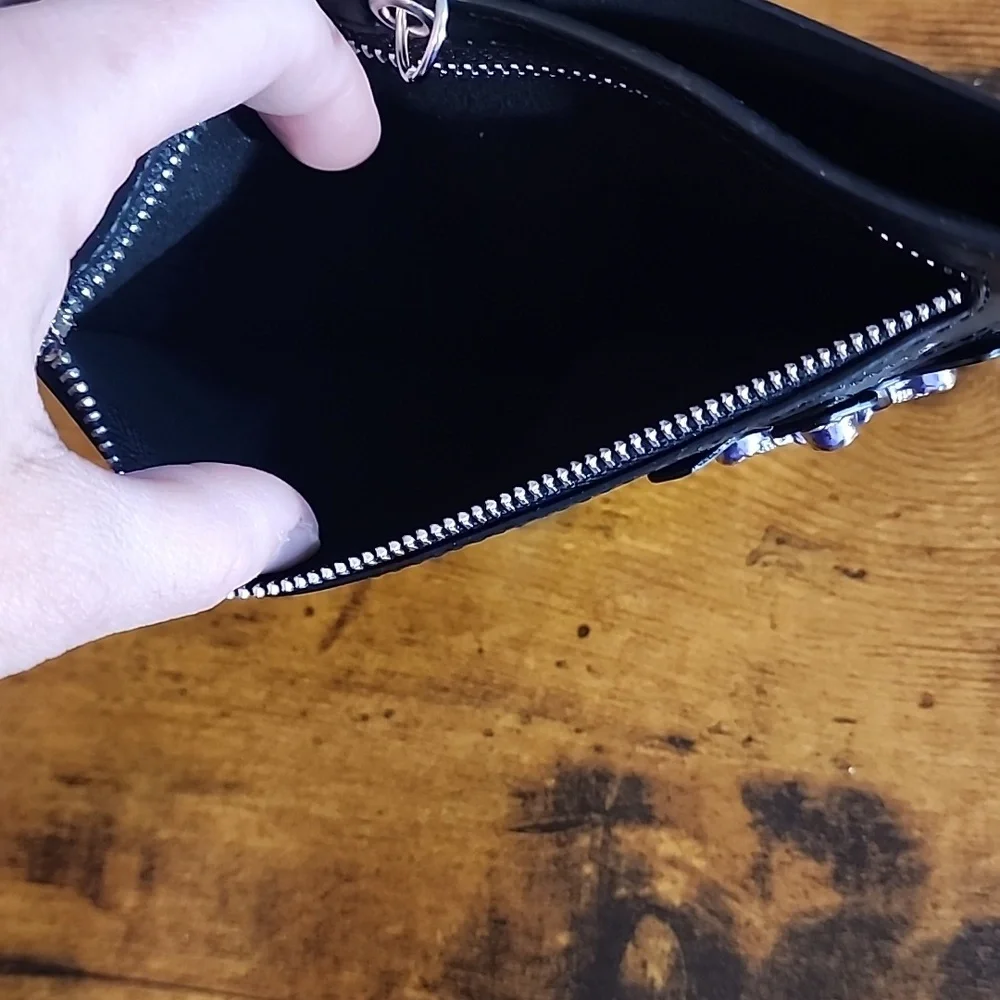 Local Men's bifold Wallet,  1pc New retro Punk Style Black Skull&Cross Pattern